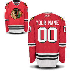Mens Chicago Blackhawks Red Reebok EDGE Authentic Custom Home Jersey