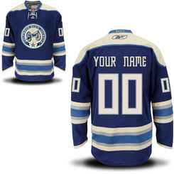 Mens Columbus Blue Jackets Reebok Navy Blue EDGE Authentic Custom Alternate Jersey