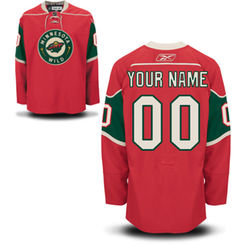 Mens Minnesota Wild Red Reebok EDGE Authentic Custom Home Jersey