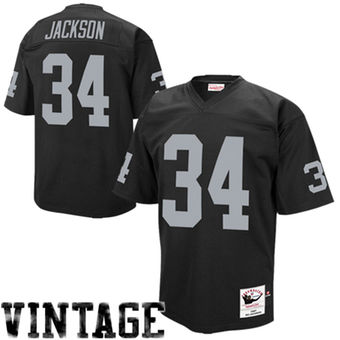 Mens Oakland Raiders Bo Jackson Mitchell & Ness Black 1990 Authentic Throwback Jersey