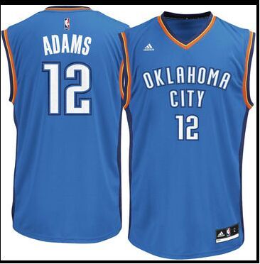 Mens Oklahoma City Thunder Steven Adams adidas Light Blue Replica Jersey