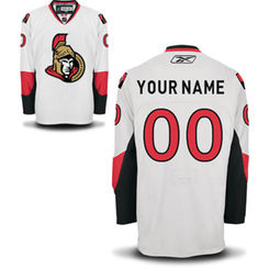 Mens Ottawa Senators Reebok White EDGE Authentic Custom Road Jersey
