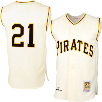 Mens Pittsburgh Pirates Roberto Clemente Mitchell & Ness Cream MLB Authentic Jersey