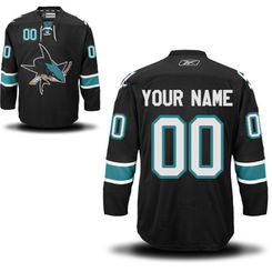 Mens San Jose Sharks Reebok Black EDGE Authentic Custom Alternate Jersey