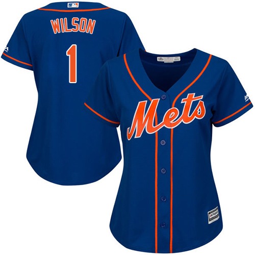 Mets #1 Mookie Wilson Blue Alternate Women's Stitched MLB Jersey Mets #1 Mookie Wilson Blue Alternate Women's Stitched MLB Jersey
