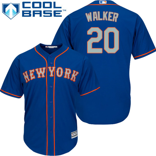 Mets #20 Neil Walker Blue(Grey NO.) Cool Base Stitched Youth MLB Jersey