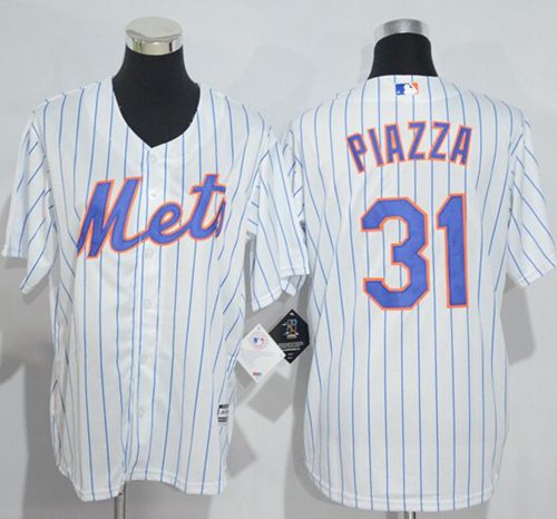 Mets #31 Mike Piazza White(Blue Strip) Home Cool Base Stitched Youth MLB Jersey Mets #31 Mike Piazza White(Blue Strip) Home Cool Base Stitched Youth MLB Jersey