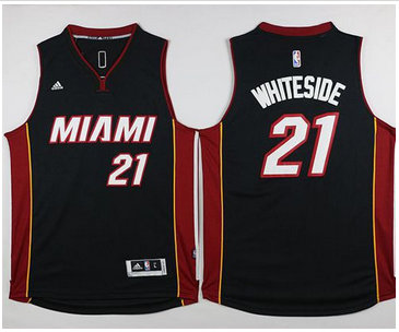 Miami Heat #21 Hassan Whiteside Black Stitched NBA Jersey