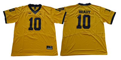 Michigan Wolverines #10 Tom Brady Gold College Football Jersey Michigan Wolverines #10 Tom Brady Gold College Football Jersey