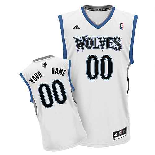 Minnesota Timberwolves Custom White Adidas Home Jersey