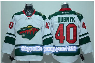 Minnesota Wild #40 Devan Dubnyk White Stitched NHL Jersey