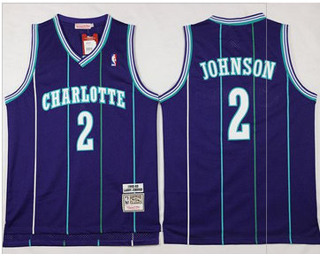 Mitchell And Ness Charlotte Hornets #2 Larry Johnson Purple Throwback Stitched NBA Jersey Mitchell And Ness Charlotte Hornets #2 Larry Johnson Purple Throwback Stitched NBA Jersey