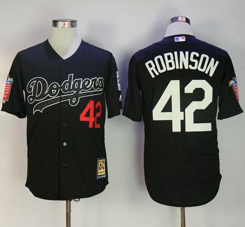 Mitchell And Ness Dodgers  Black Throwback Stitched MLB Jersey