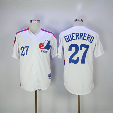 Mitchell And Ness Expos #27 Vladimir Guerrero White Throwback Stitched MLB Jersey
