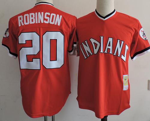 Mitchell And Ness Indians #20 Eddie Robinson Red Throwback Stitched MLB Jersey Mitchell And Ness Indians #20 Eddie Robinson Red Throwback Stitched MLB Jersey