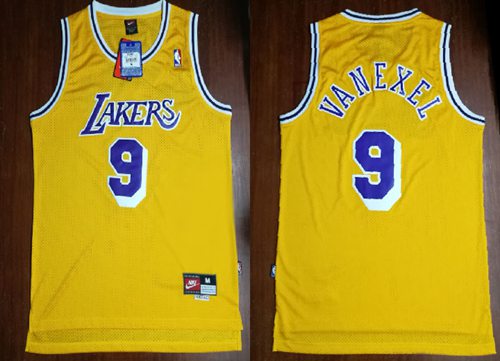 Mitchell And Ness Lakers #9 Nick Van Exel Yellow Throwback Stitched NBA Jersey Mitchell And Ness Lakers #9 Nick Van Exel Yellow Throwback Stitched NBA Jersey