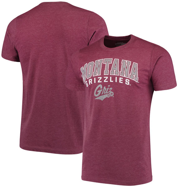 Montana Grizzlies Colosseum Distressed Arch Over Logo Women  T-Shirt - Maroon
