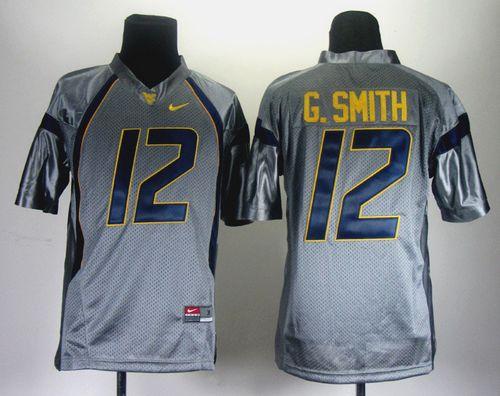 Mountaineers #12 Geno Smith Grey Stitched Youth NCAA Jersey Mountaineers #12 Geno Smith Grey Stitched Youth NCAA Jersey