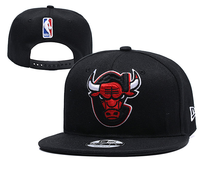 NBA Chicago Bulls Team Logo Black Adjustable Hat