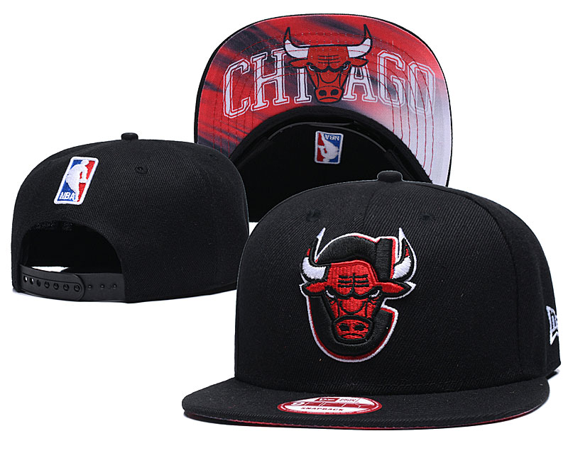 NBA Chicago Bulls Team Logo Black Adjustable Hat