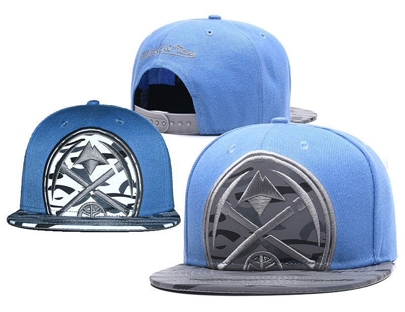 NBA Denver Nuggets Team Logo Blue Reflective Mitchell & Ness Adjustable Hat  0