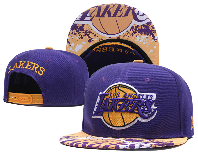 NBA Los Angeles Lakers Team Logo Purple Mitchell & Ness Adjustable Hat LH