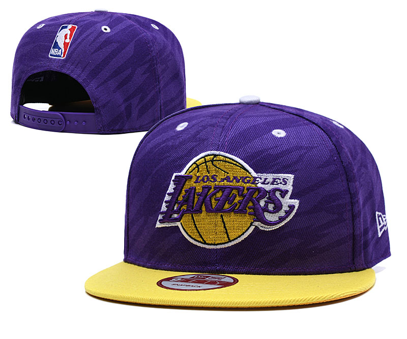 NBA Los Angeles Lakers Team Logo Purple Mitchell & Ness Adjustable Hat LH