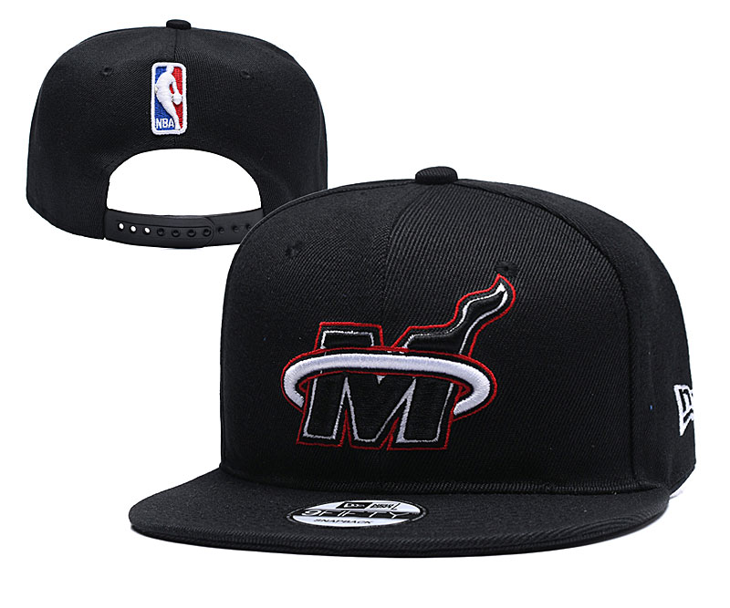 NBA Miami Heat Team Logo Black Mitchell & Ness Adjustable Hat