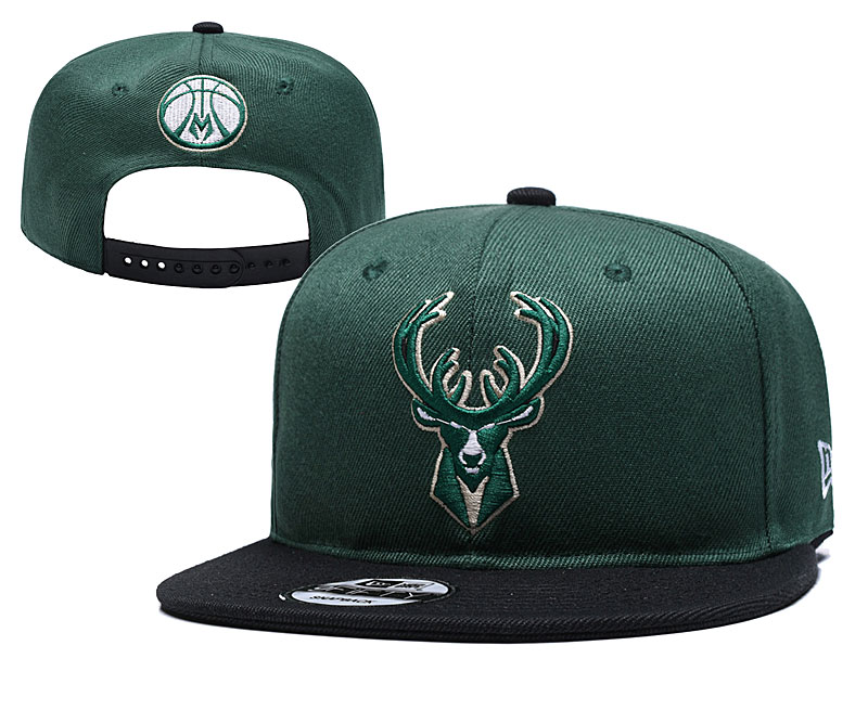 NBA Milwaukee Bucks Team Logo Green Adjustable Hat 1 (2)