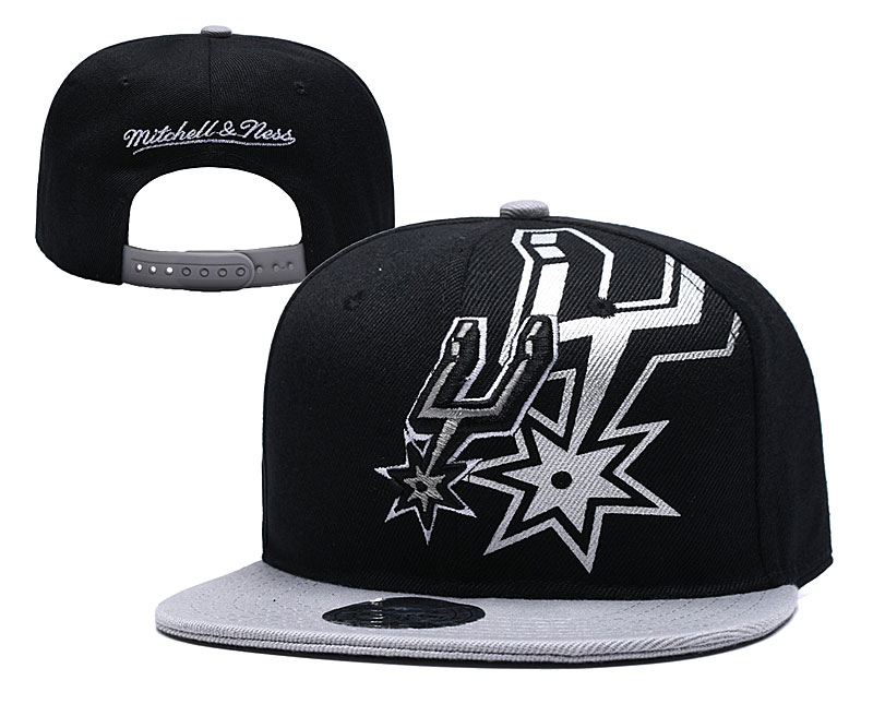 NBA San Antonio Spurs Team Logo Black Adjustable Hat