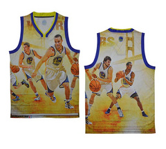 NBA moments version of the Golden State Warriors starting lineup white jersey vest