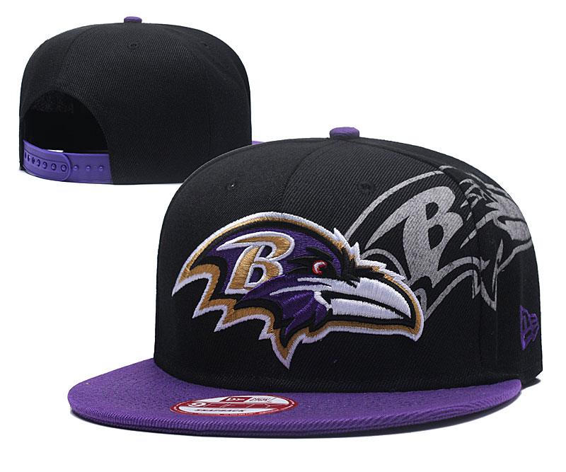 NFL Baltimore Ravens Flock Black Adjustable Hat  0