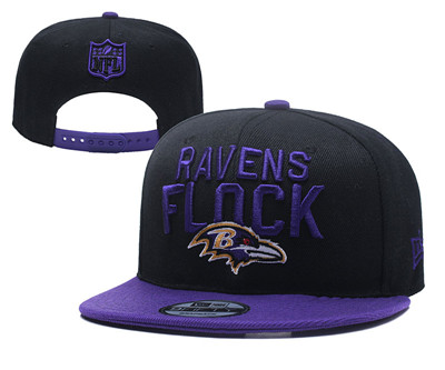 NFL Baltimore Ravens Flock Black Adjustable Hat NFL Baltimore Ravens Flock Black Adjustable Hat