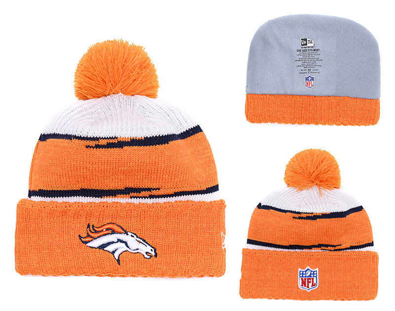 NFL Denver Broncos Team Logo Orange Knit Hat