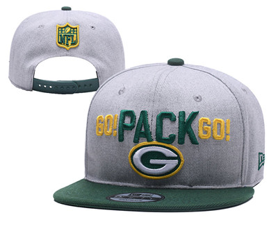 NFL Green Bay Packers Go Pack Go Gray Adjustable Hat