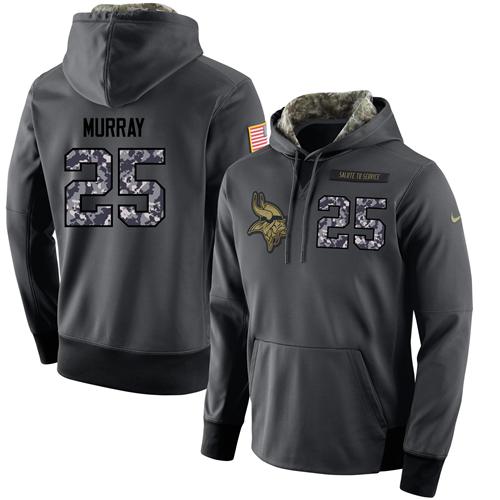 NFL Men's Nike Minnesota Vikings #25 Latavius Murray Stitched Black Anthracite Salute to Service Player Performance Hoodie NFL Men's Nike Minnesota Vikings #25 Latavius Murray Stitched Black Anthracite Salute to Service Player Performance Hoodie