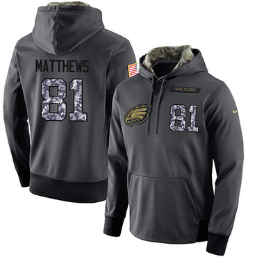 NFL Men's Nike Philadelphia Eagles #81 Jordan Matthews Stitched Black Anthracite Salute to Service Player Performance Hoodie NFL Men's Nike Philadelphia Eagles #81 Jordan Matthews Stitched Black Anthracite Salute to Service Player Performance Hoodie