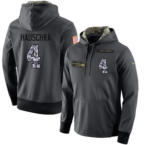 NFL Men's Nike Seattle Seahawks #4 Steven Hauschka Stitched Black Anthracite Salute to Service Player Performance Hoodie NFL Men's Nike Seattle Seahawks #4 Steven Hauschka Stitched Black Anthracite Salute to Service Player Performance Hoodie