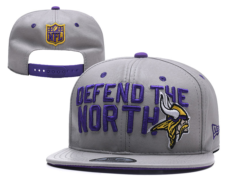 NFL Minnesota Vikings Defend The North Gray Adjustable Hat YD
