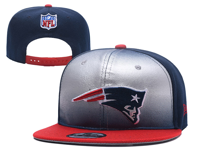 NFL New England Patriots Team Logo Navy Silver Adjustable Hat YD