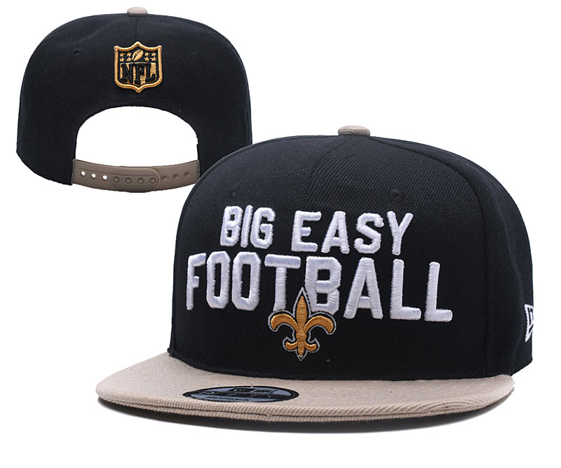 NFL New Orleans Saints Big Easy Football Black Adjustable Hat NFL New Orleans Saints Big Easy Football Black Adjustable Hat