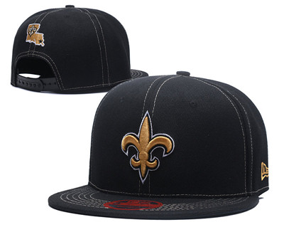 NFL New Orleans Saints Fresh Logo Black Adjustable Hat LT