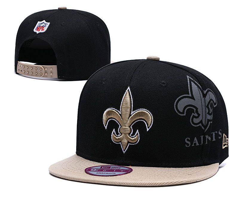NFL New Orleans Saints Team Logo Black Adjustable Hat