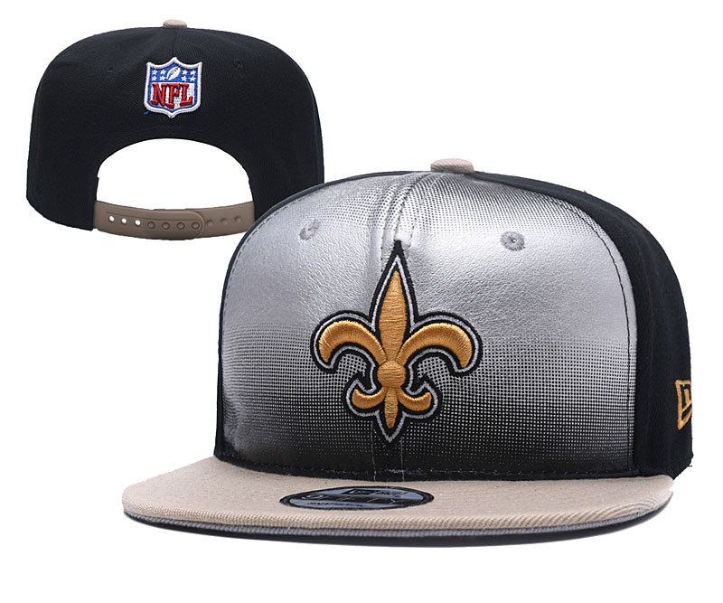 NFL New Orleans Saints Team Logo Black Silver Adjustable Hat NFL New Orleans Saints Team Logo Black Silver Adjustable Hat