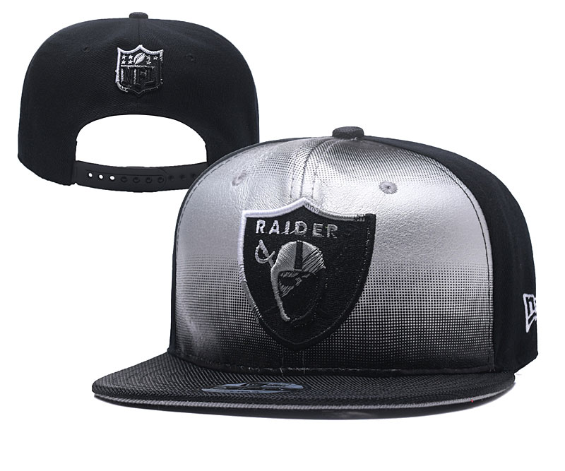 NFL Oakland Raiders Team Logo Black Silver Adjustable Hat NFL Oakland Raiders Team Logo Black Silver Adjustable Hat