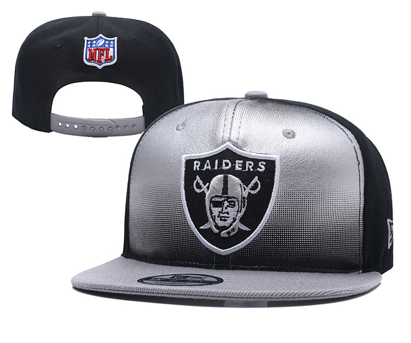 NFL Oakland Raiders Team Logo Silver Black Adjustable Hat YD NFL Oakland Raiders Team Logo Silver Black Adjustable Hat YD