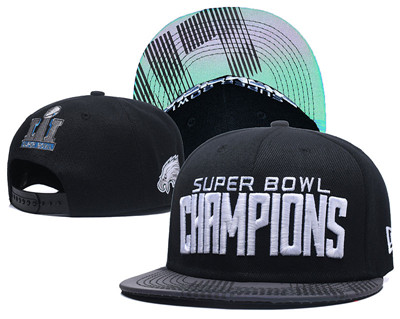 NFL Philadelphia Eagles Team Logo Black 2018 Super Bowl LII Champions Adjustable Hat