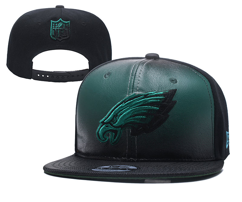 NFL Philadelphia Eagles Team Logo Black Green Adjustable Hat