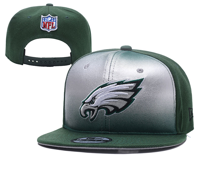 NFL Philadelphia Eagles Team Logo Green Silver Adjustable Hat YD
