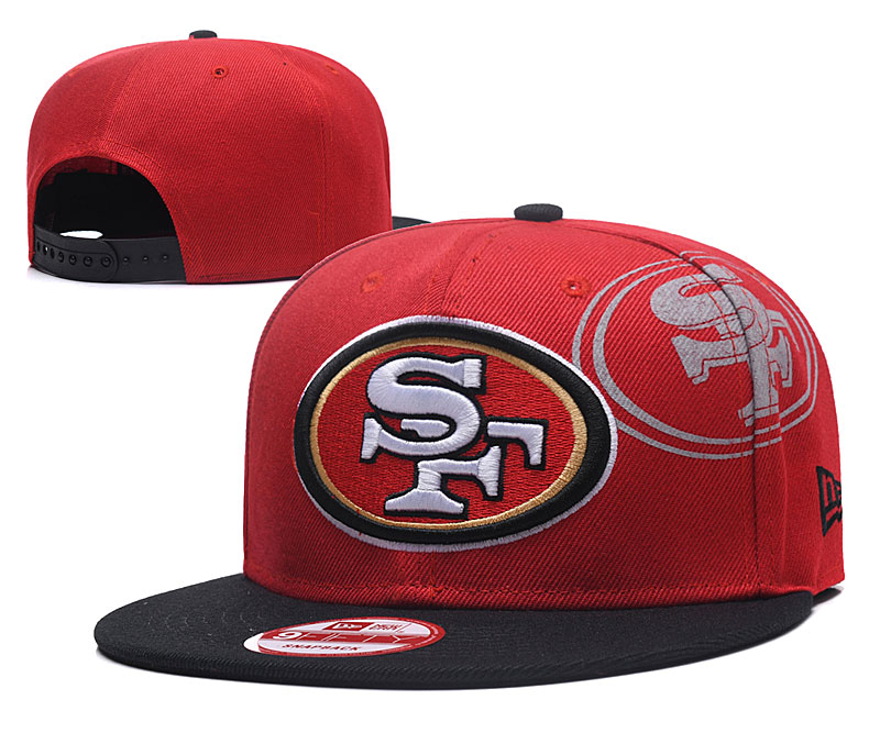 NFL San Francisco 49ers Simple Logo Red Adjustable Hat 0